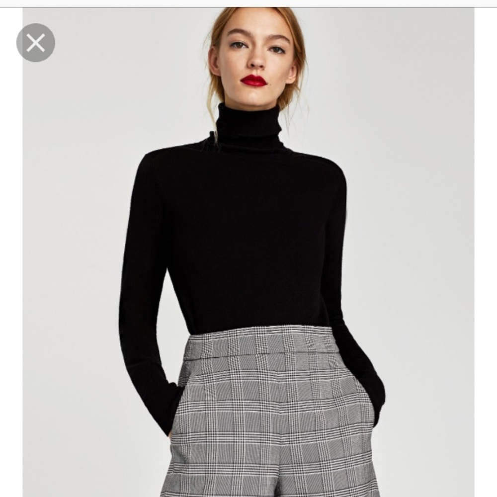 Zara Checkered High Waisted Shorts